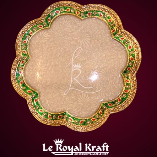 Meenakari Marble Plate