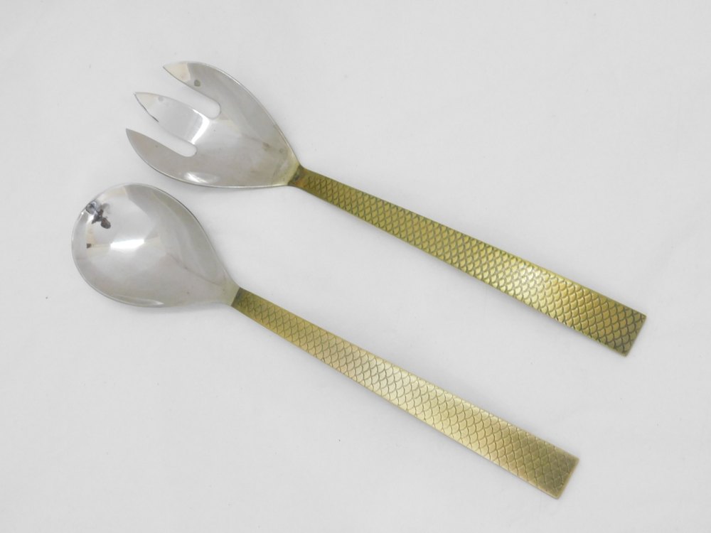 Silver Stainless Steel Salad Set, Packaging Type: Box