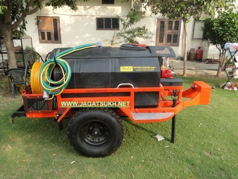 Orange, Black Tractor Trailer Gunjet Sprayer