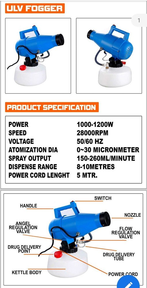 Stallion Electricity ULV Cold Fogger Machine for Hospital/Clinic