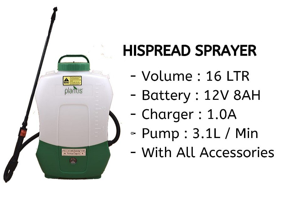 automatic Plantis Hi Spread Electrostatic Sprayer, 3.5kg, 16 lt