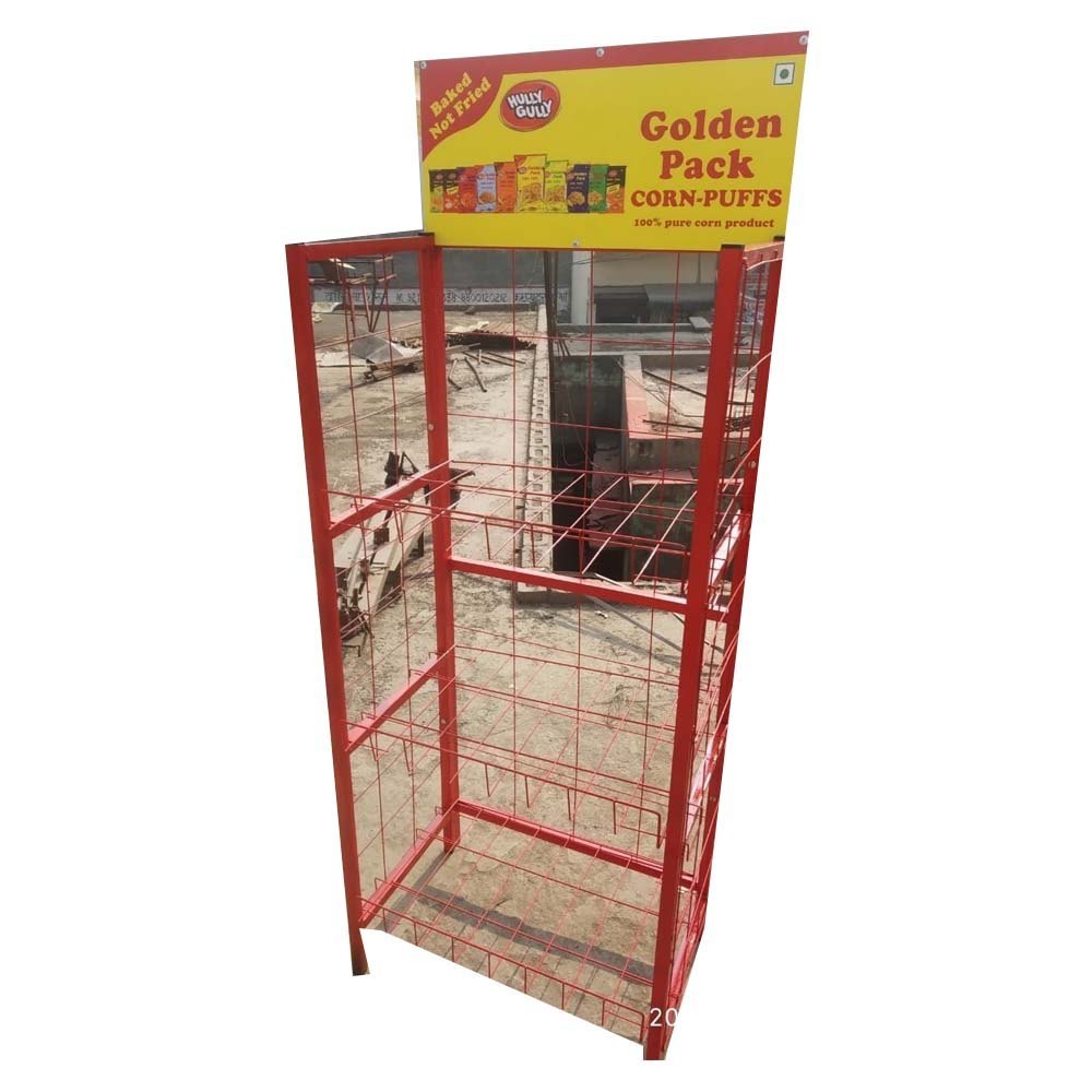 Metal Movable Unit Chips Display Rack, For Supermarket