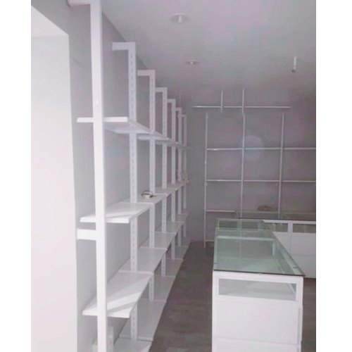 8 Feet Wall Mounted Gift Shop Storage Rack, 4 Shelves