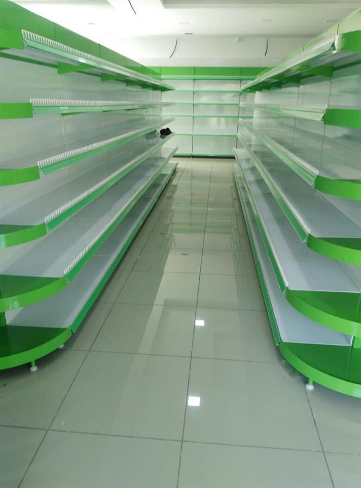 Mild Steel Free Standing Unit Wall Sided Display Rack, For Departmental Stores