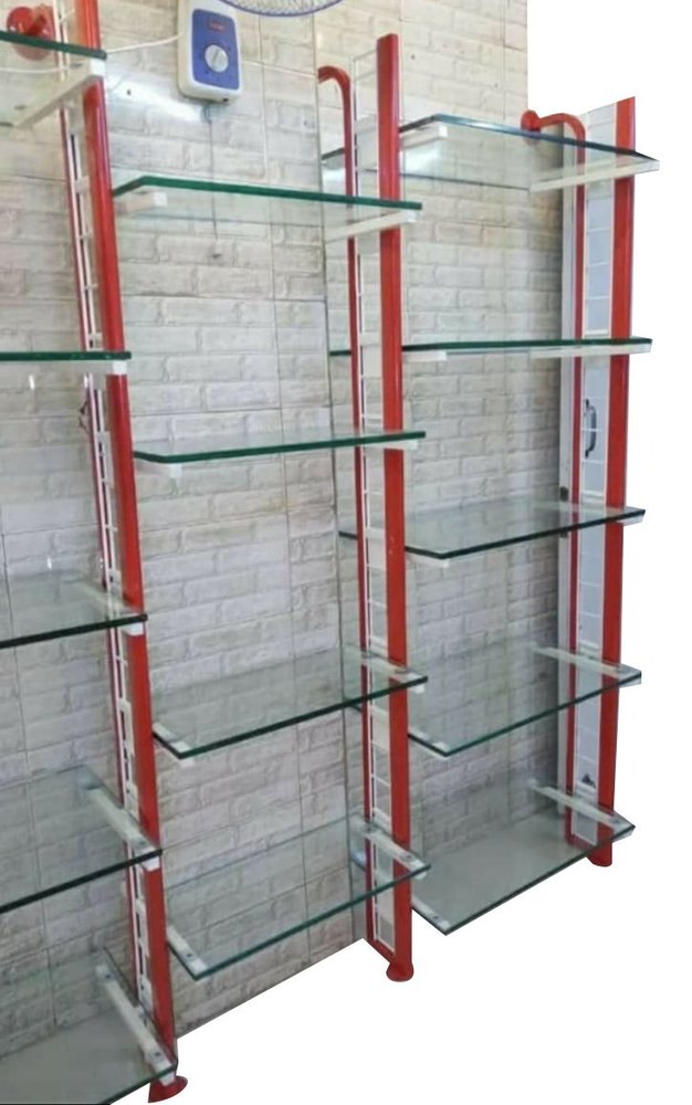 Wall Mounted Glass Shelves Display Racks Glass, For Departmental Stores