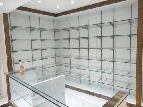Blue Boy Grey Glass Rack For Garment Shop, For Showroom