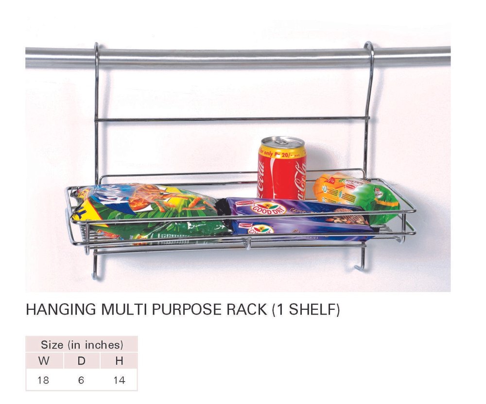 Polished 1 Shelf Hanging Multi Purpose Rack, For Home, Open Storage