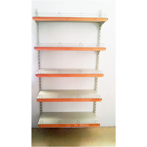 Stainless Steel Open Storage Wall Hanging Showroom Rack, For Supermarket