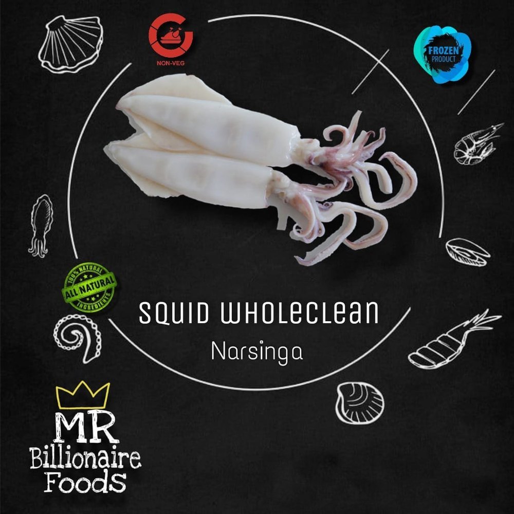 White Whole Clean Squid, For Restaurant, Household And Mess, Packaging Type: Loose