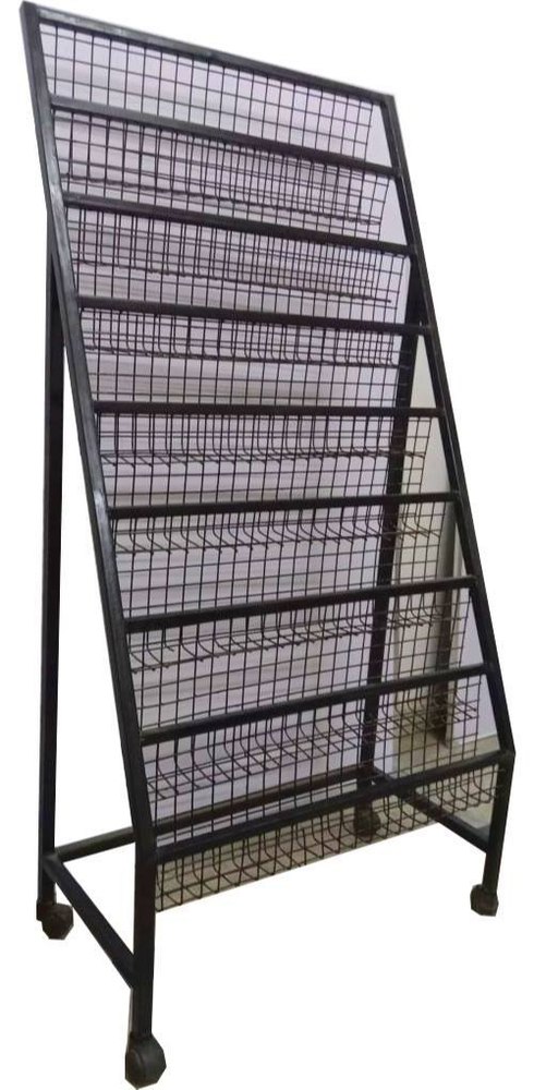 Metal Book Display Rack, 8 shelves