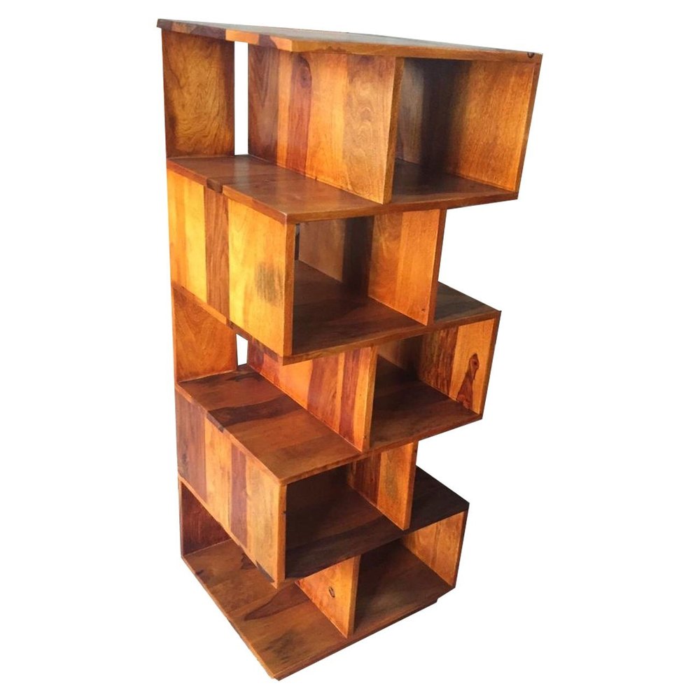 Brown Wooden Book Display Rack