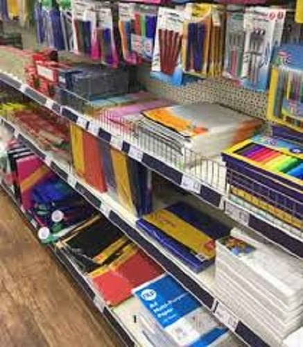 Red Metal STATIONARY DISPLAY RACK, For Supermarket, 6 Shelves