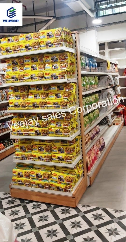 Welworth Open Storage Mild Steel Wall Rack, For Supermarket