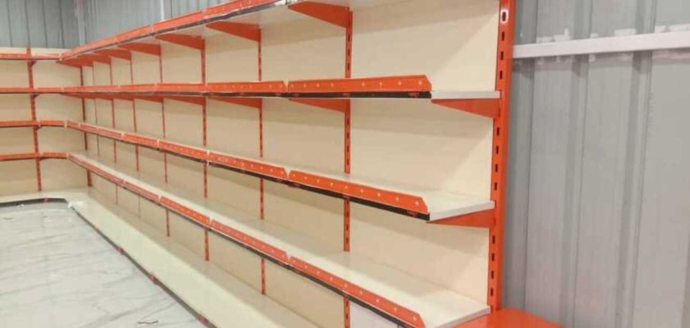 Mild Steel Open Storage Wall Mounted Rack, For Supermarket, Size: L3ftXW18inchXH6ft