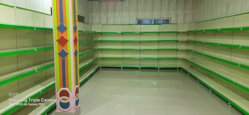 Mild Steel Corner Unit Wall Shop Rack, For Departmental Stores