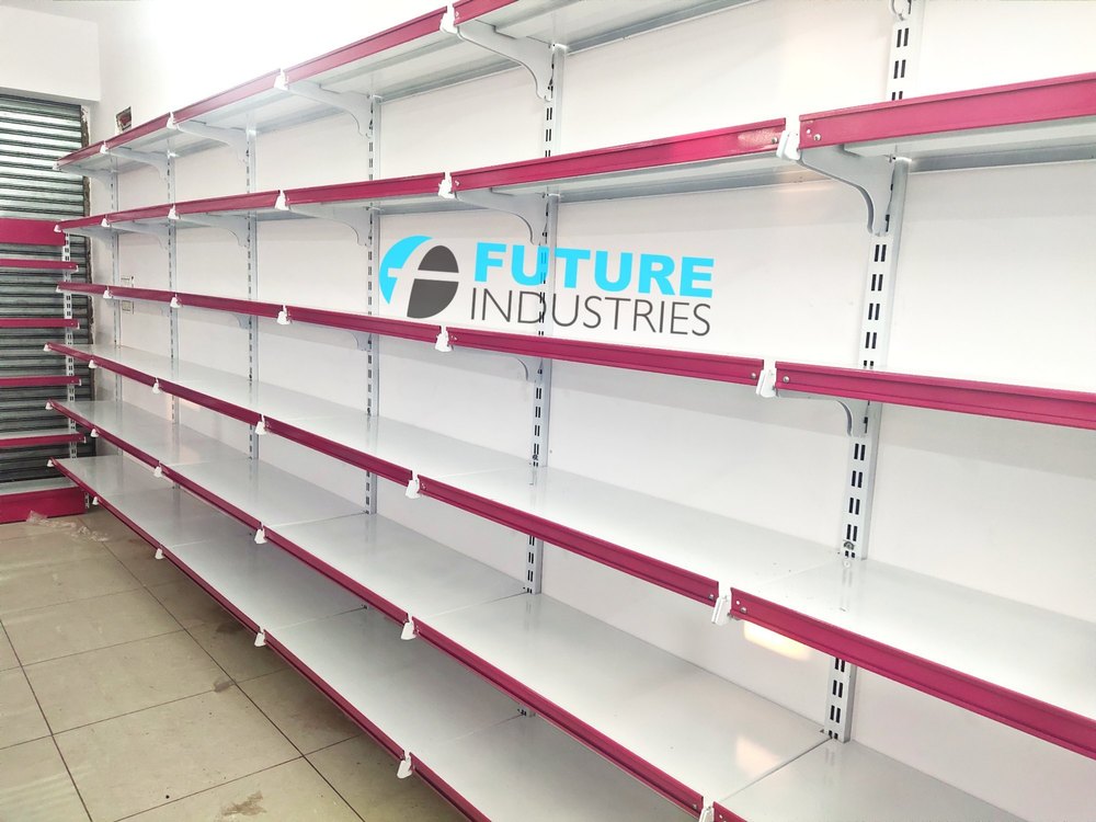 Mild Steel Wall Channel Display Rack, For Supermarket