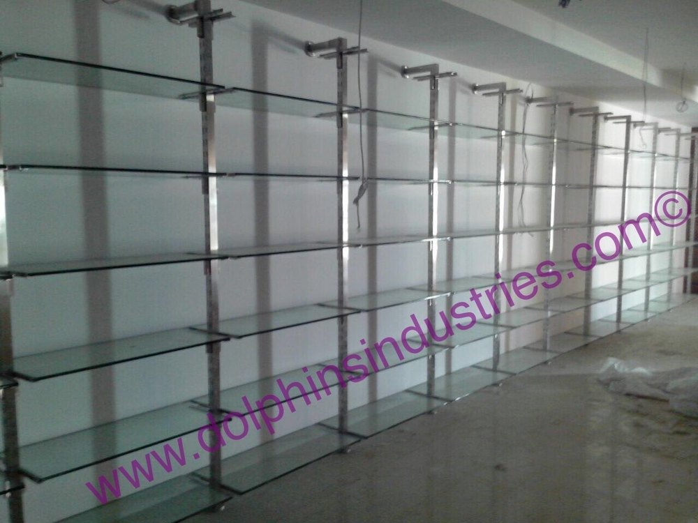 Movable Unit Black Display Shelf Rack, 5-6 Shelves