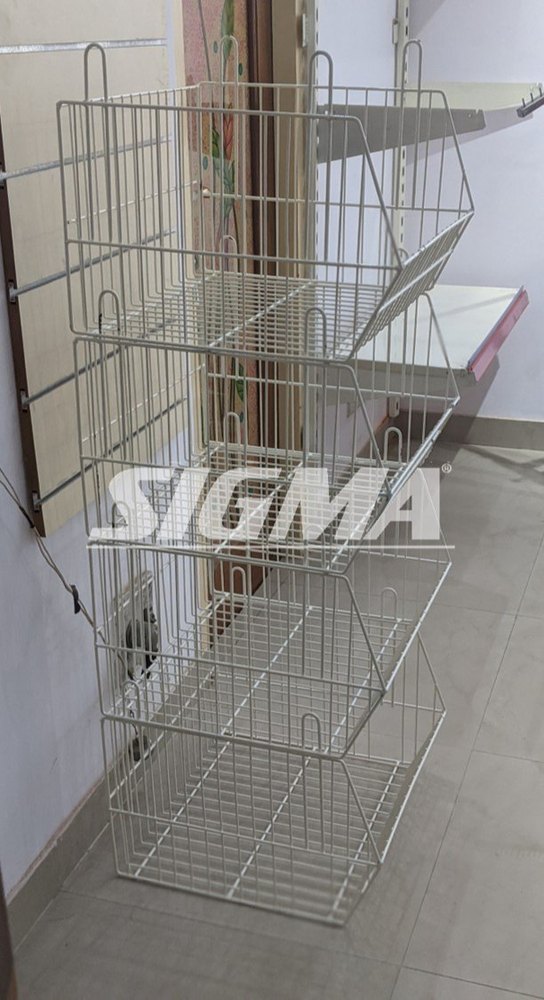 Grey Stainless Steel Alligator Display Rack SS, For Supermarket, 4 Shelves