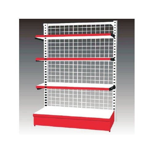 Free Standing Unit Wire Mesh Display Racks, 4 Shelves, for Supermarket