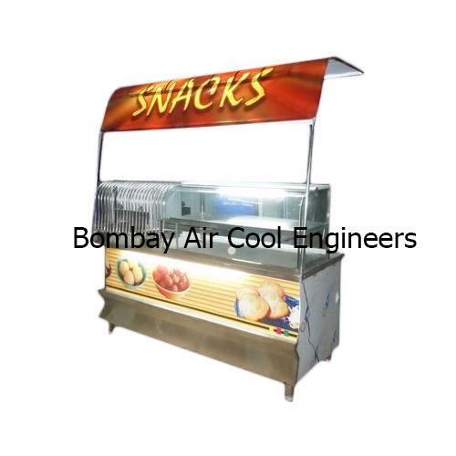 2 Shelves Stainless Steel Snacks Display Counter, Warranty: 1 Year