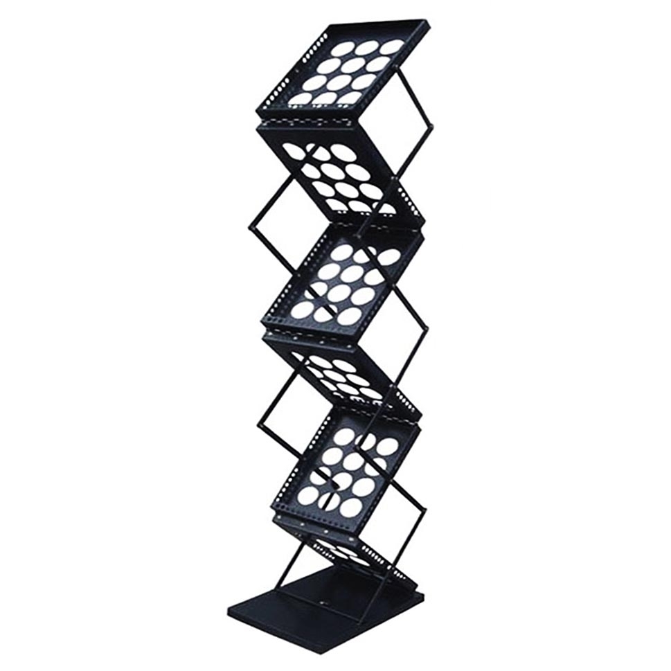 Stainless Steel Black Magazine Stand, For Magazine Rack
