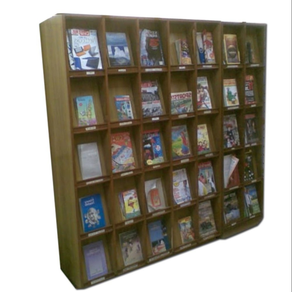 Free Standing Unit Wooden Magazine Display Racks, For Supermarket