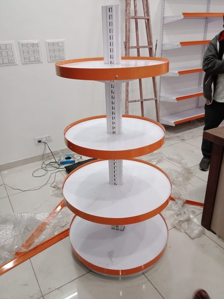 Mild Steel 10 Feet Round Display Rack, Storage Capacity: 500 kg