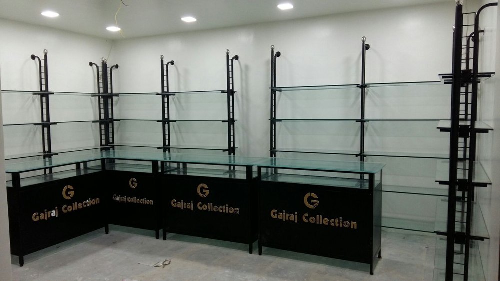 Glass Jewellery Showroom Display Rack, Outer Material: Stainless Steel