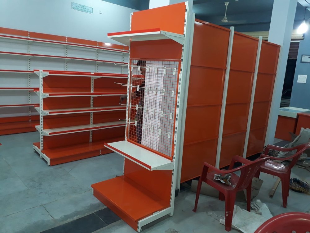 Mild Steel Free Standing Unit Tools Display Rack, For Supermarket