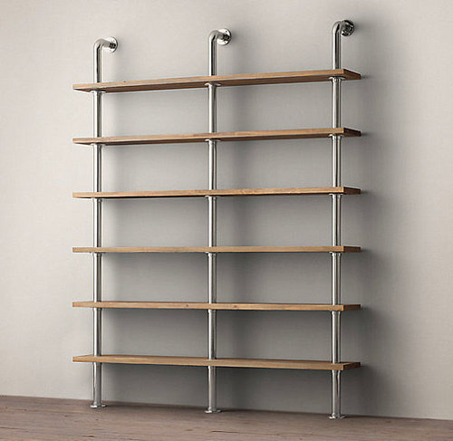 Mild Steel and Wood Industrial Wall Racks, For Supermarket