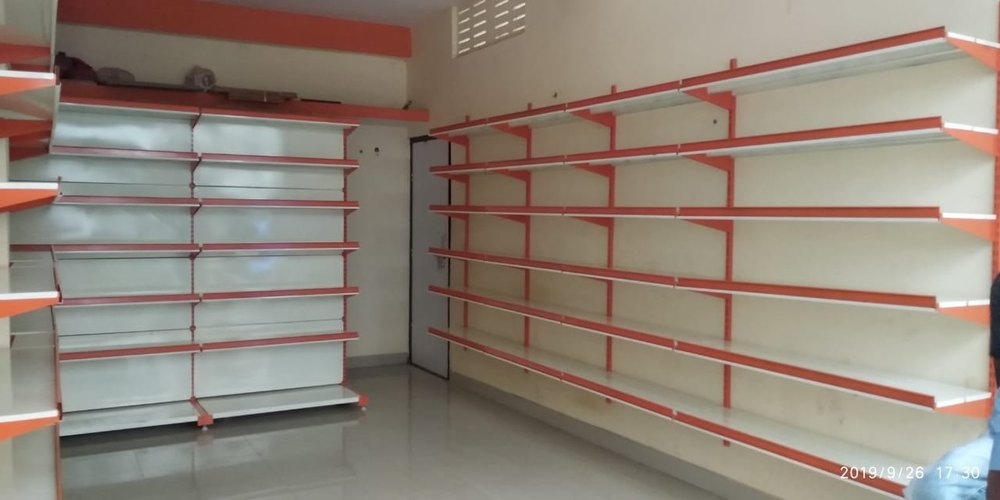 Wooden Supermarket Corner Wall Unit