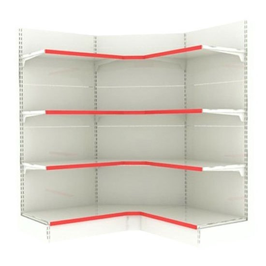 White And Red Supermarket Corner Rack