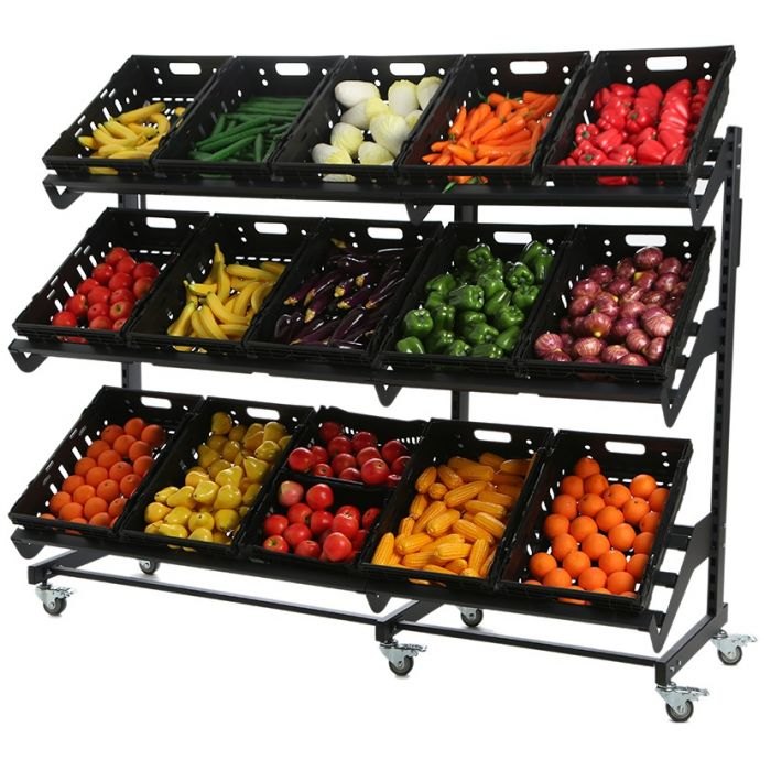 Stainless Steel Vegetable Display Rack, For Vegetable/ Fruits Shop