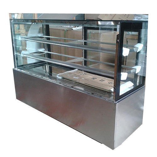 Silver Stainless Steel Display Showcases, For Bakery Showcase