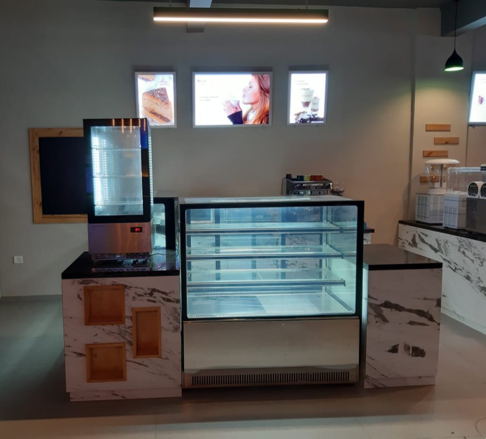 Glass And Steel Pastry Showcase