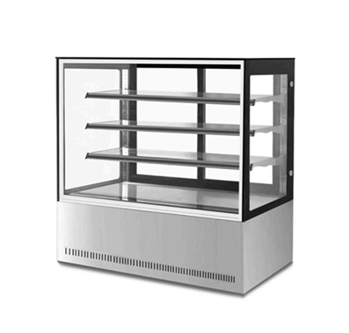 Silver Rectangular Flat Glass Display Showcase