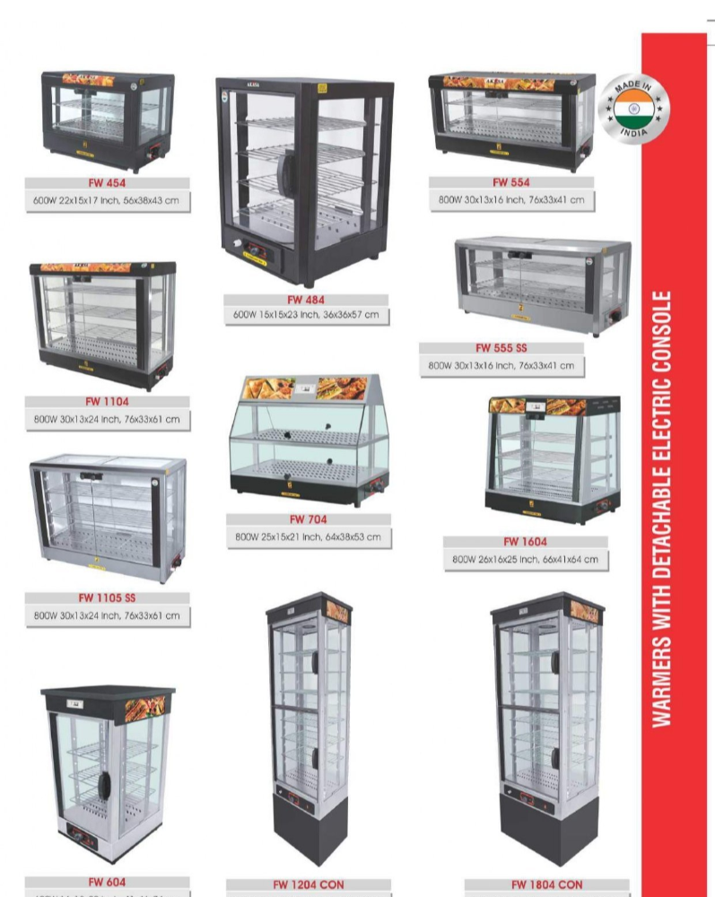 Stainless Steel Akasa Food Warmer - FW 1804 CON For Commercial