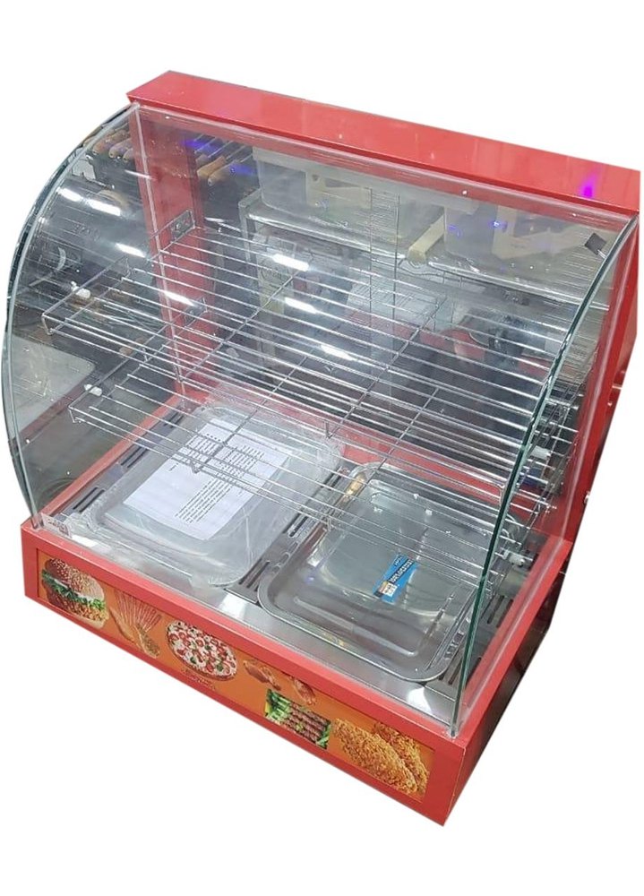 Stainless Steel 1HP Glass Food Warmer Counter, For Restaurant, 220 V