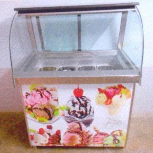 Glass and Stainless Steel Ice Cream Display Counter for Restaurants, Hotels