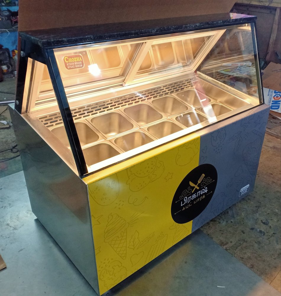 Metal Ss Ice Cream Display Counter, For Bakery