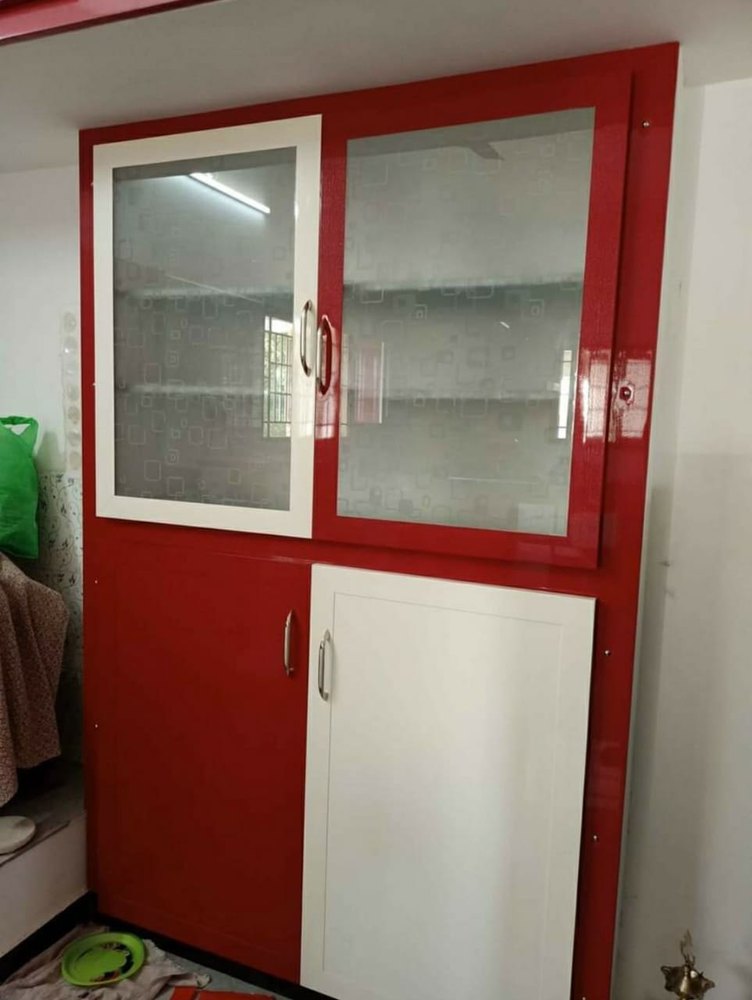 Forssil With Rosewood PVC Kitchen Glass Showcase, For Soft Usage