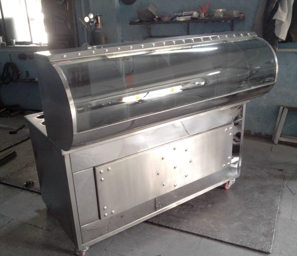 Metal Rectangular Ss Pani Puri Display Counter