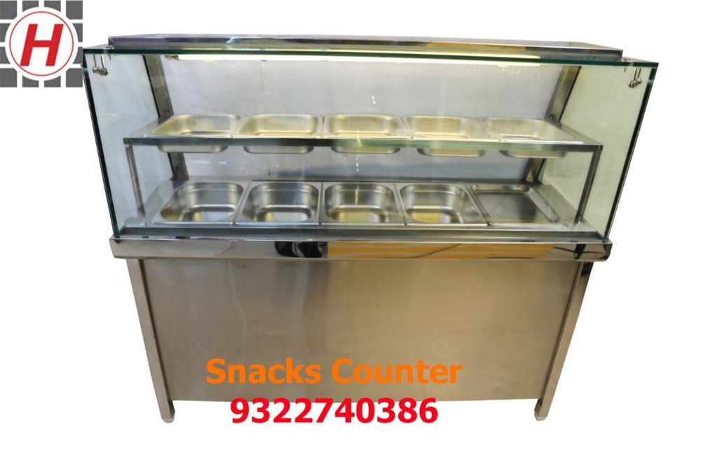 Stainless Steel Panipuri Counter, For Street Food Stall