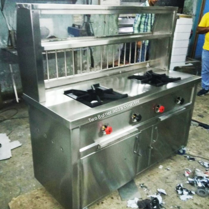 Stainless Steel Golgappa Counter With Food Pan, For Catering