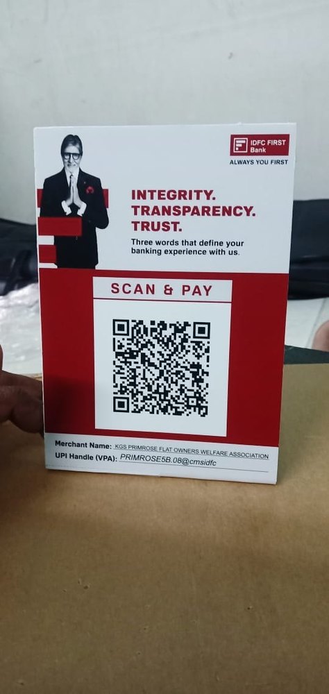 White Acrylic Qr Code Stand, Pre Assembled