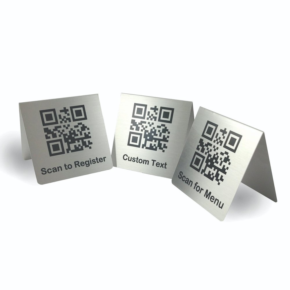 7 To 8 Inch Rectangular JIYA White Acrylic QR Code Stands