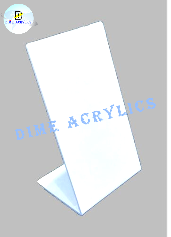 Dime Acrylic White QR Code Display Stand 3mm - 6 x 4