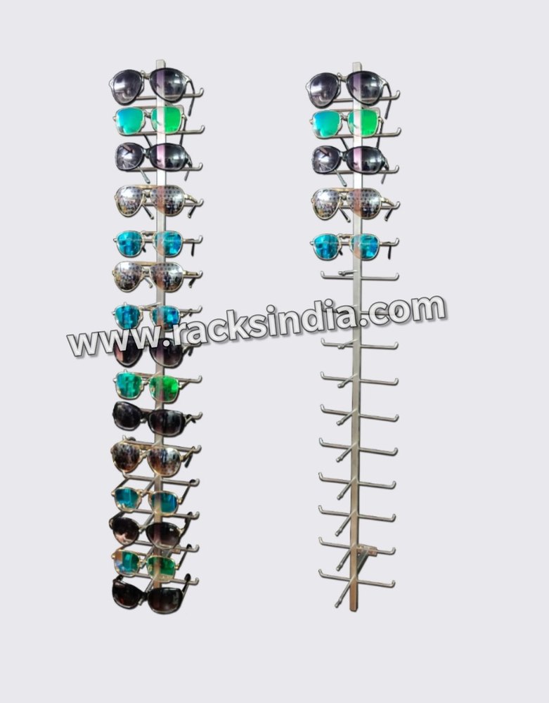 Wall Mounted Stainless Steel Sunglasses Display Rack, For Showroom