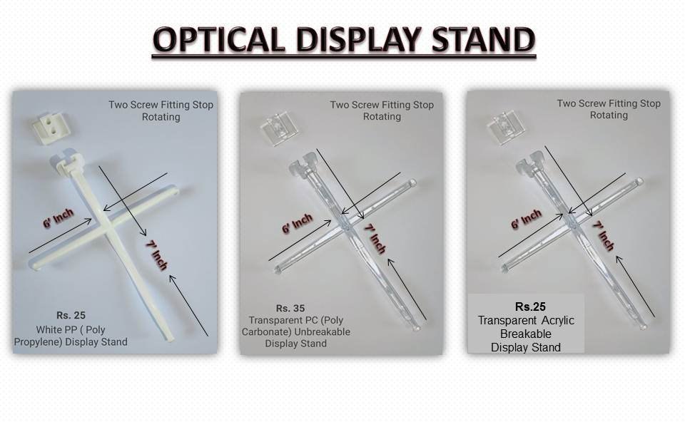 Transparent poly carbonate Optical Goggles Glasses Frame Display Stand Airplane
