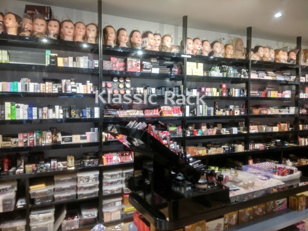 Stainless Steel Wall Mounted Cosmetic Display Rack, For Showroom